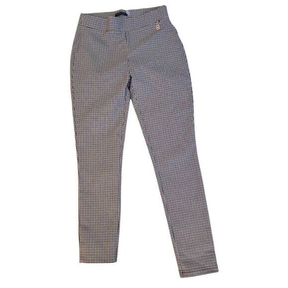 Tommy Hilfiger Womens Micro Check Pull On Ankle Trouser Pants Black Brown Size 6 - Picture 13 of 13